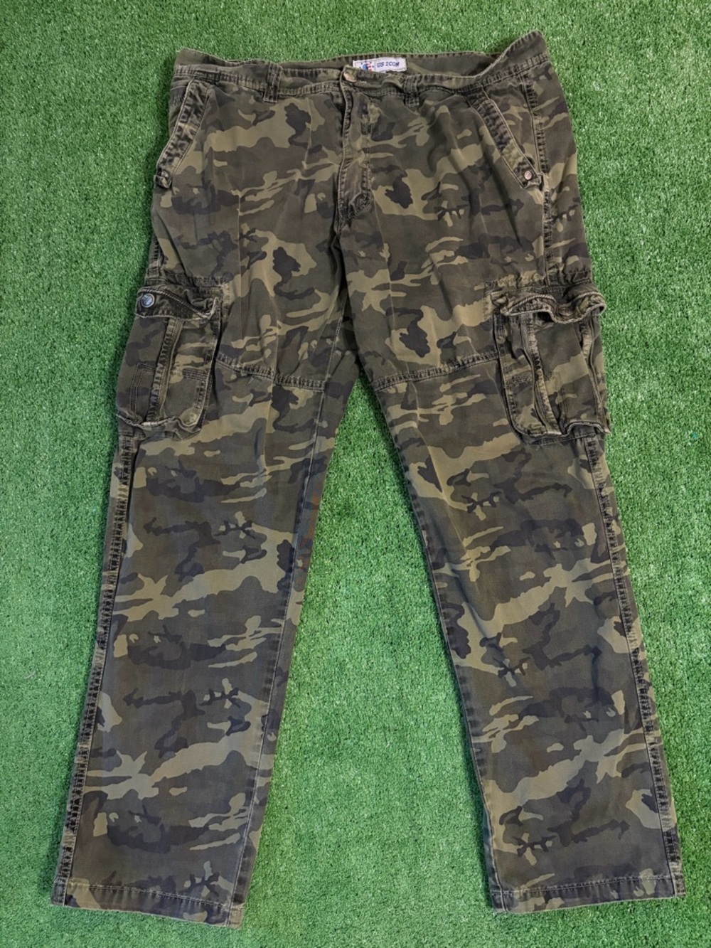 Y2K US Icon Camo Baggy Cargo Pants 38x32